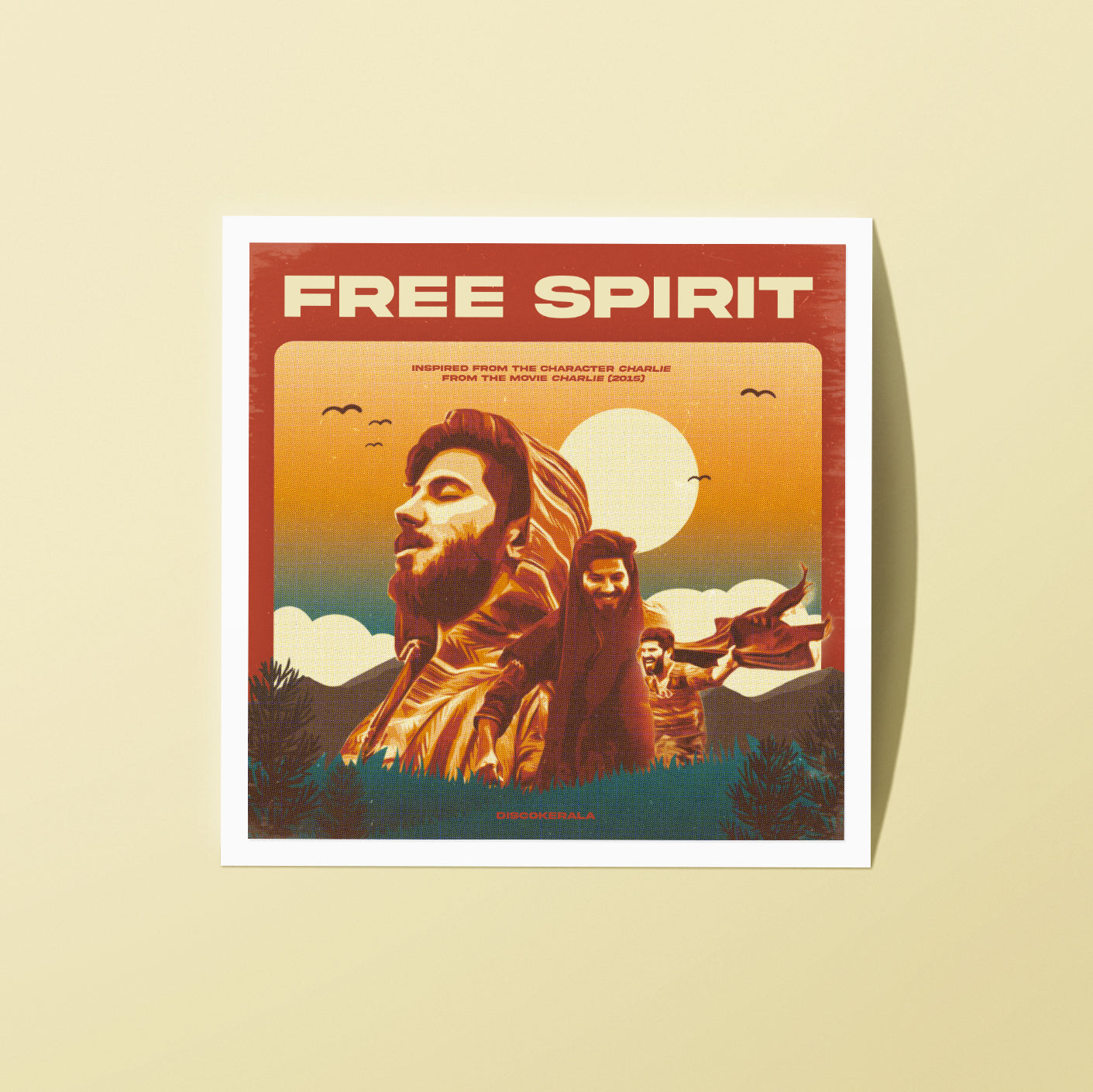 2x2 Inch Sticker / Free Spirit / DiscoKerala